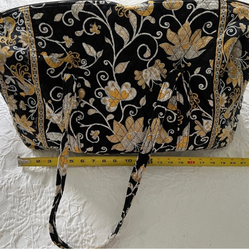 Black yellow hand bag